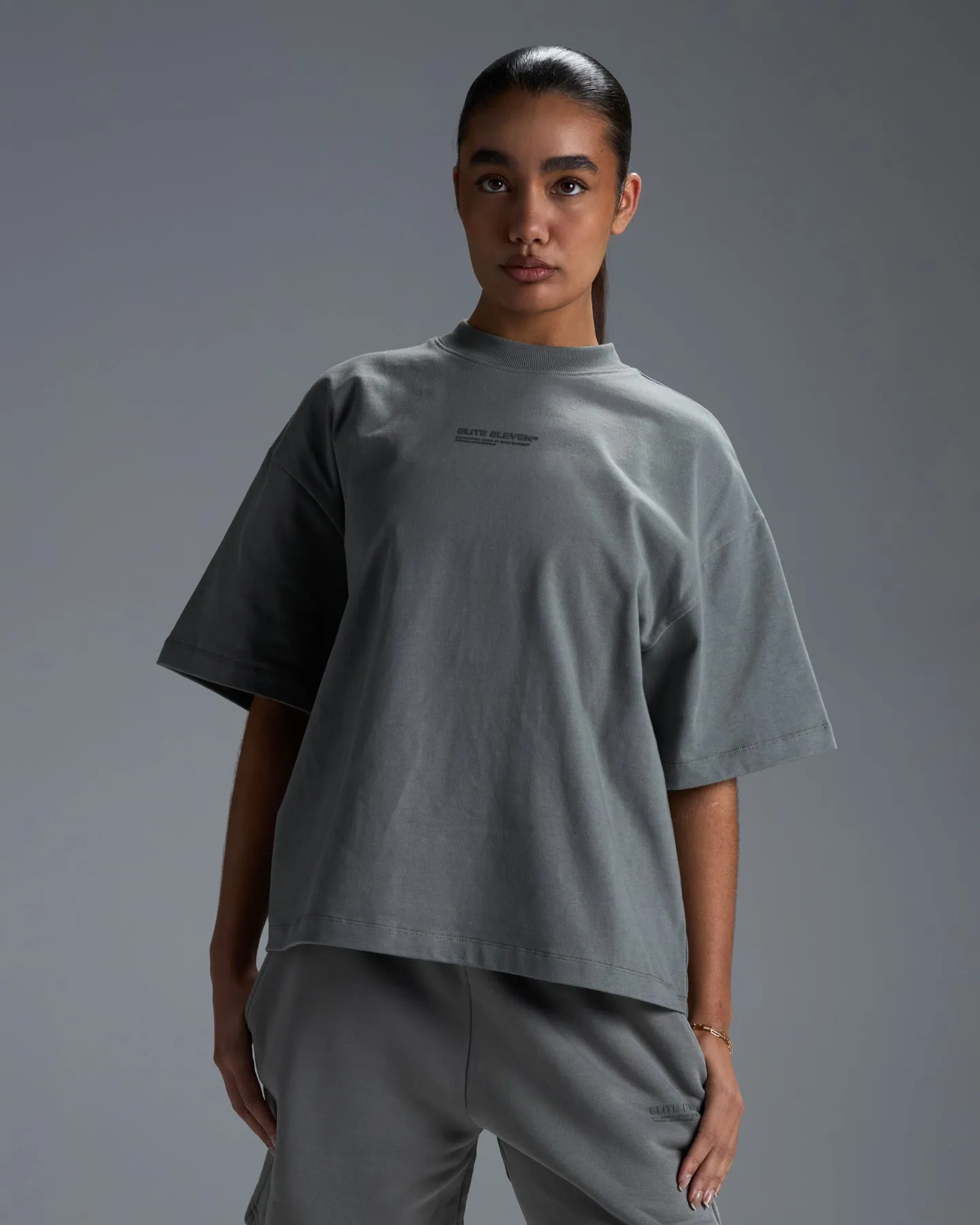 Women's Premium Oversized Cotton Boxy Tee - Fog Green sold by Elite Eleven