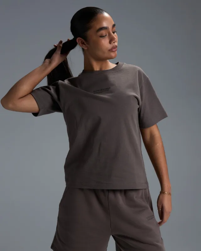 Women's Premium Cotton Boxy Tee - Dark Taupe sold by Elite Eleven