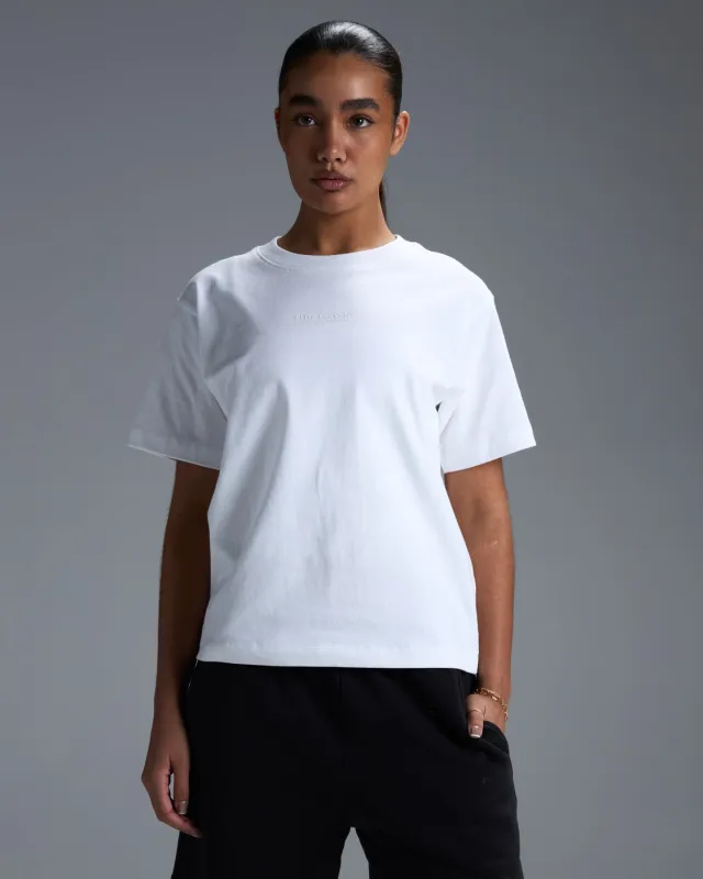 Women's Premium Cotton Boxy Tee - White sold by Elite Eleven