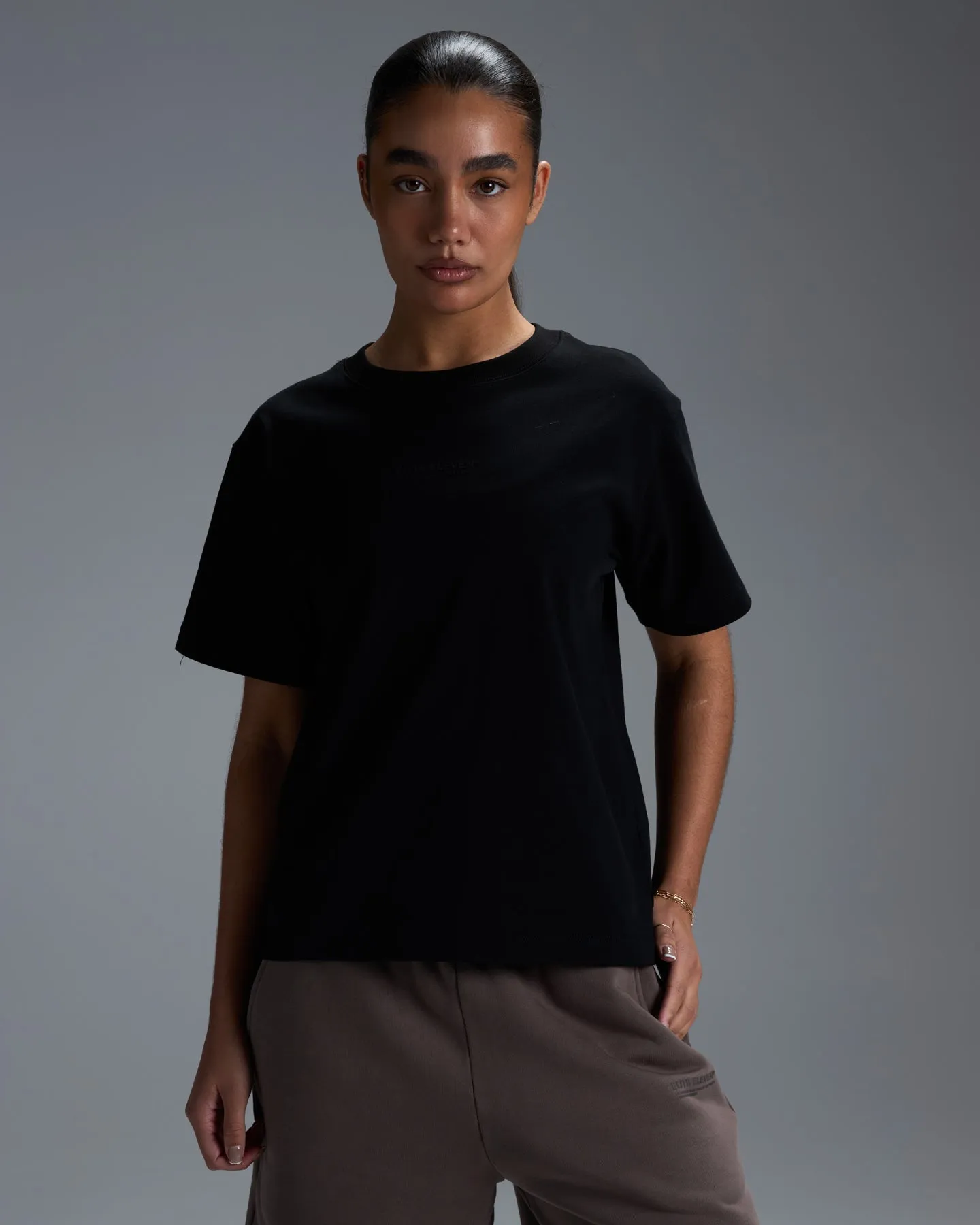 Women's Premium Cotton Boxy Tee - Black sold by Elite Eleven product image thumbnail 3