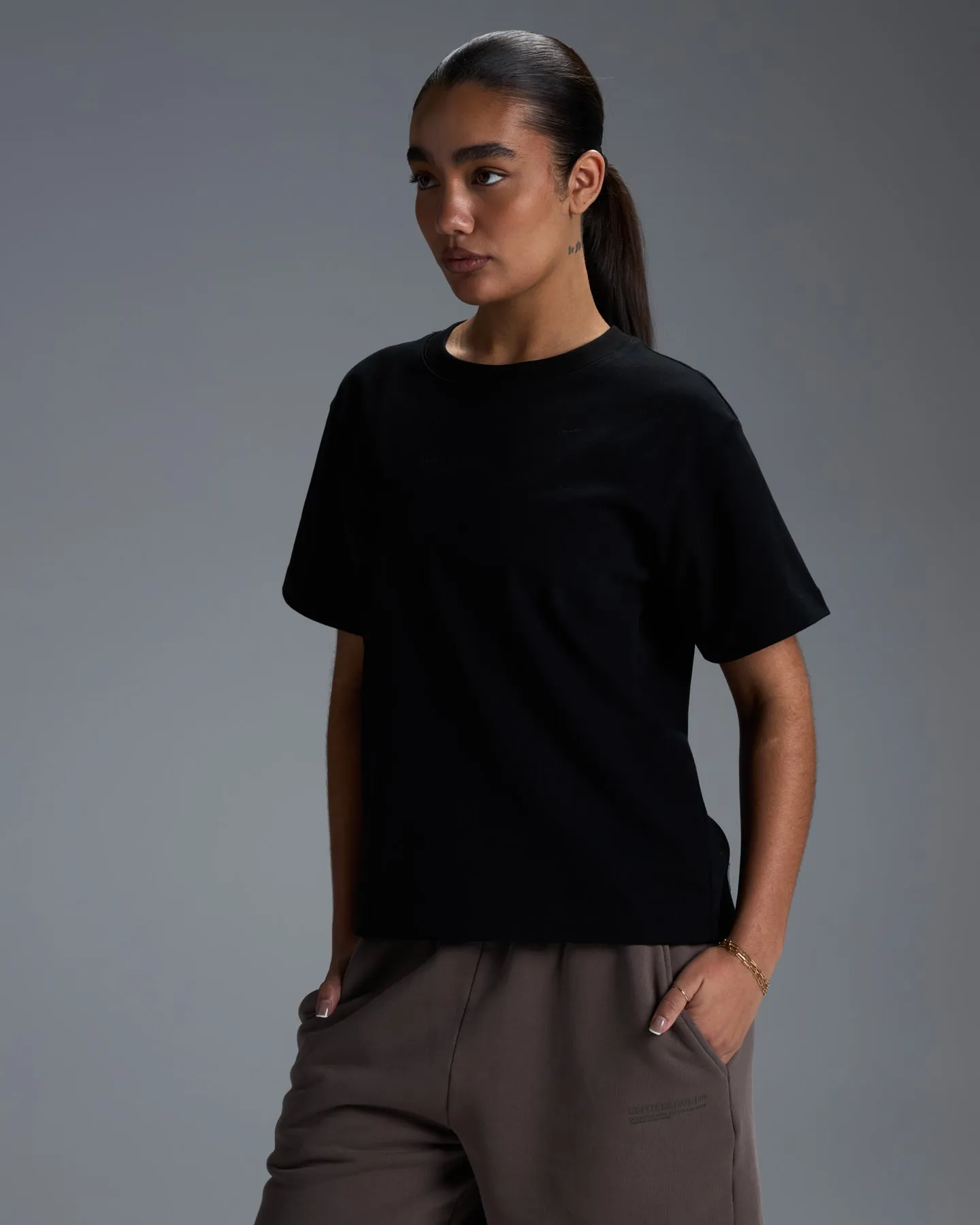 Women's Premium Cotton Boxy Tee - Black sold by Elite Eleven product image thumbnail 4