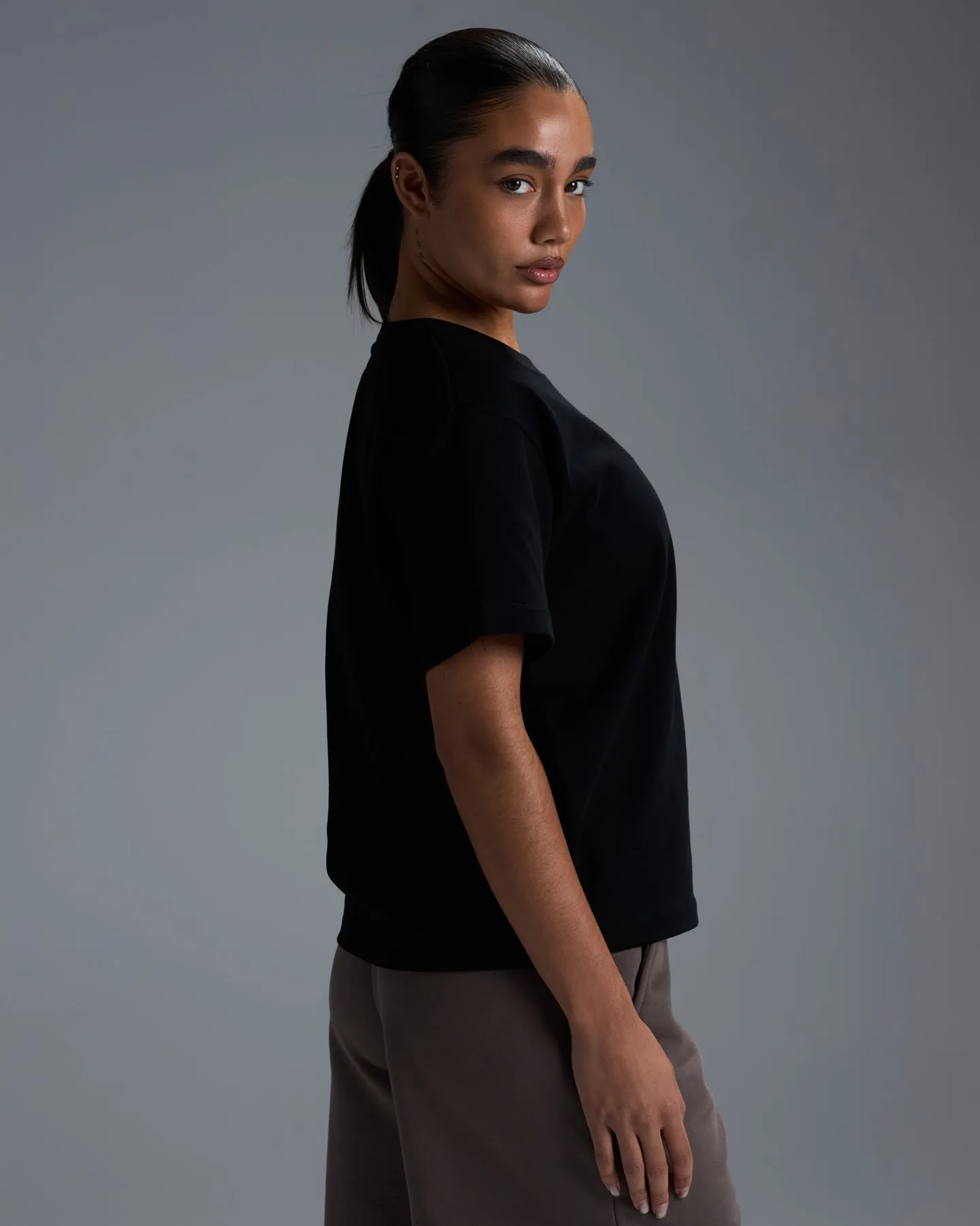 Women's Premium Cotton Boxy Tee - Black sold by Elite Eleven product image thumbnail 2