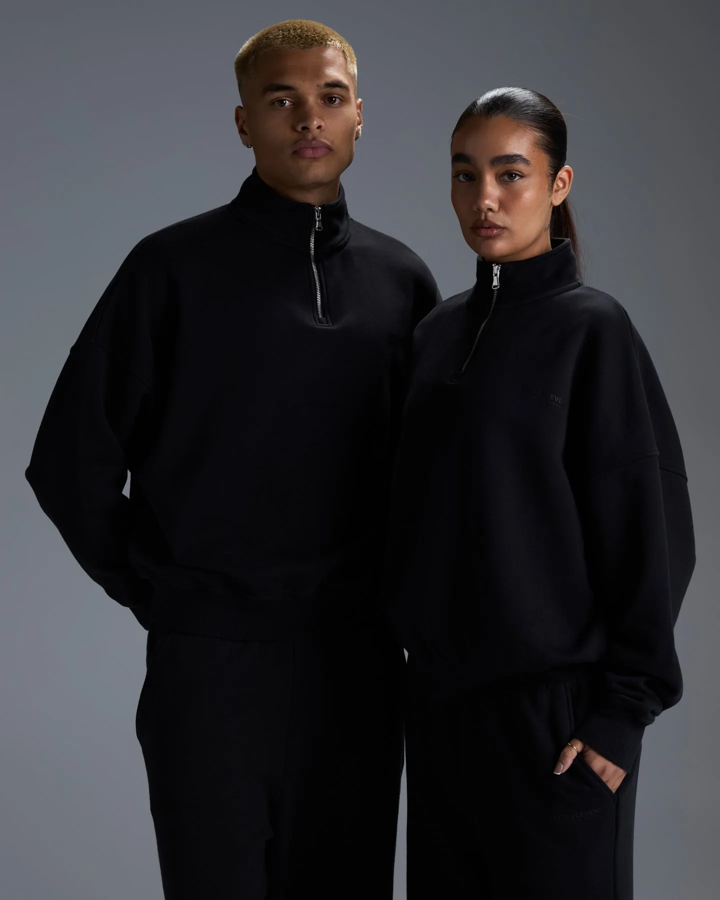 Premium Heavyweight Unisex 1/4 Zip - Black sold by Elite Eleven