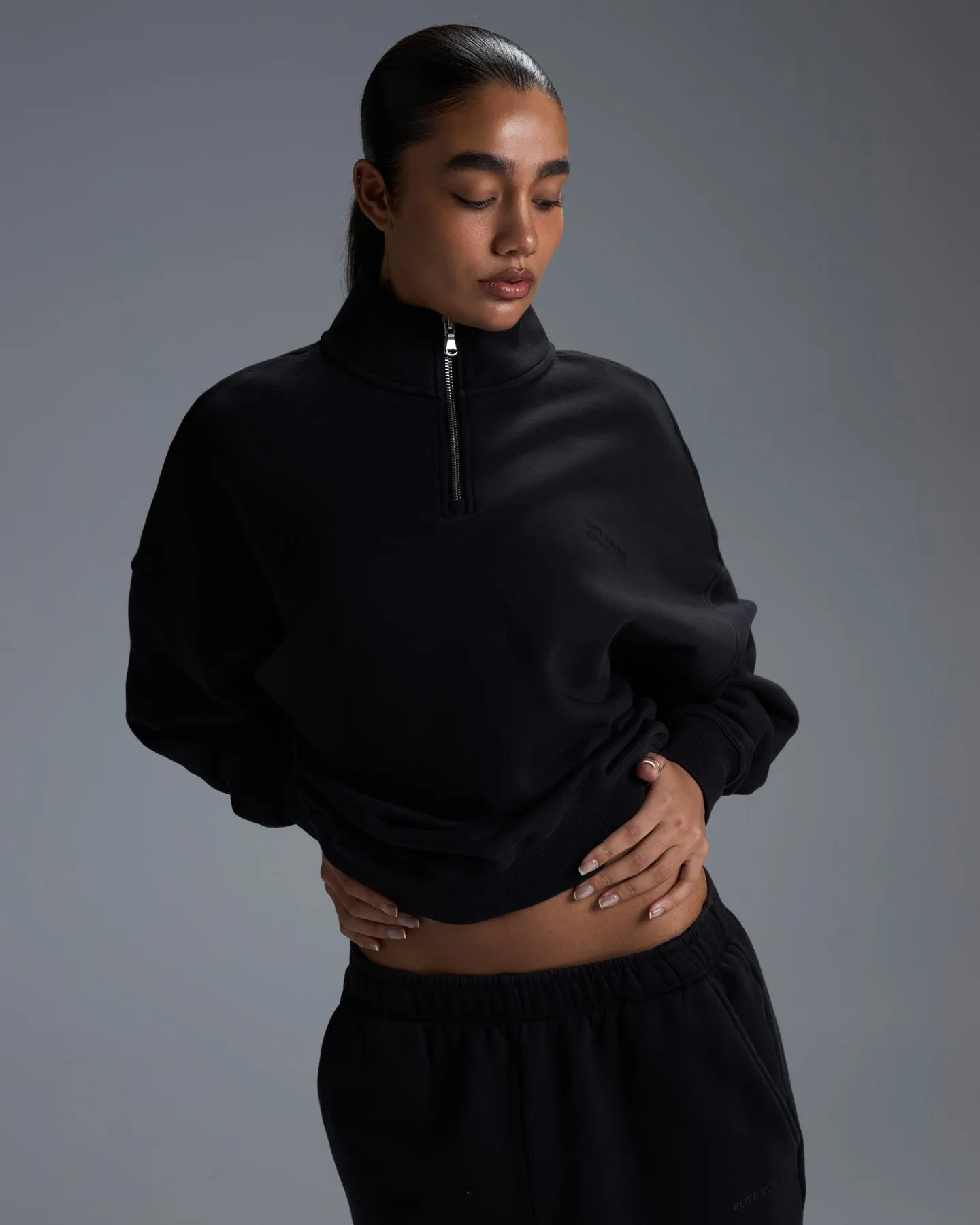 Premium Heavyweight Unisex 1/4 Zip - Black sold by Elite Eleven product image thumbnail 5