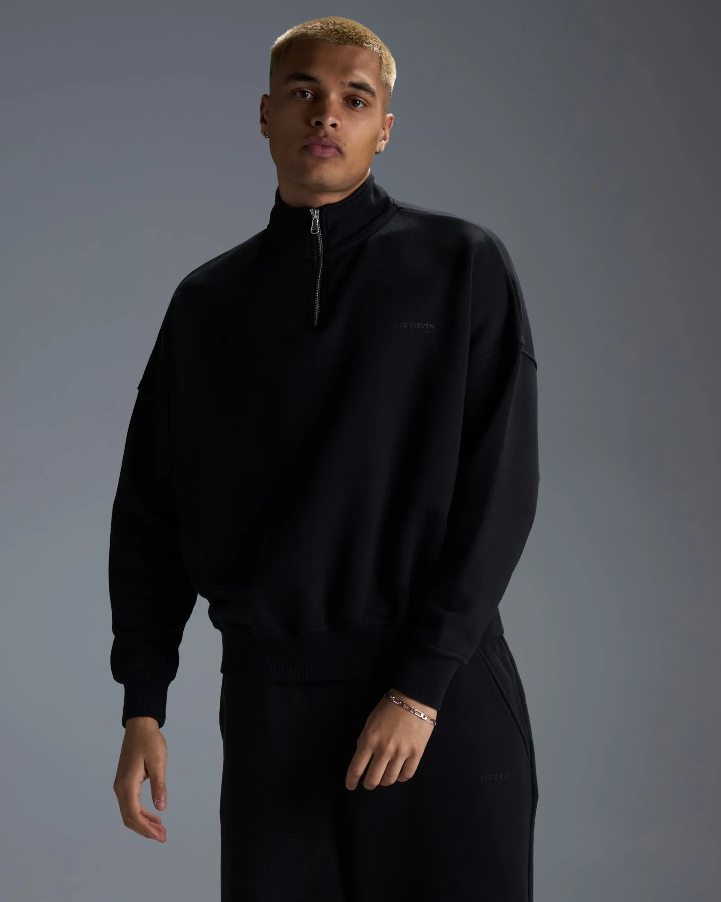 Premium Heavyweight Unisex 1/4 Zip - Black sold by Elite Eleven product image thumbnail 4