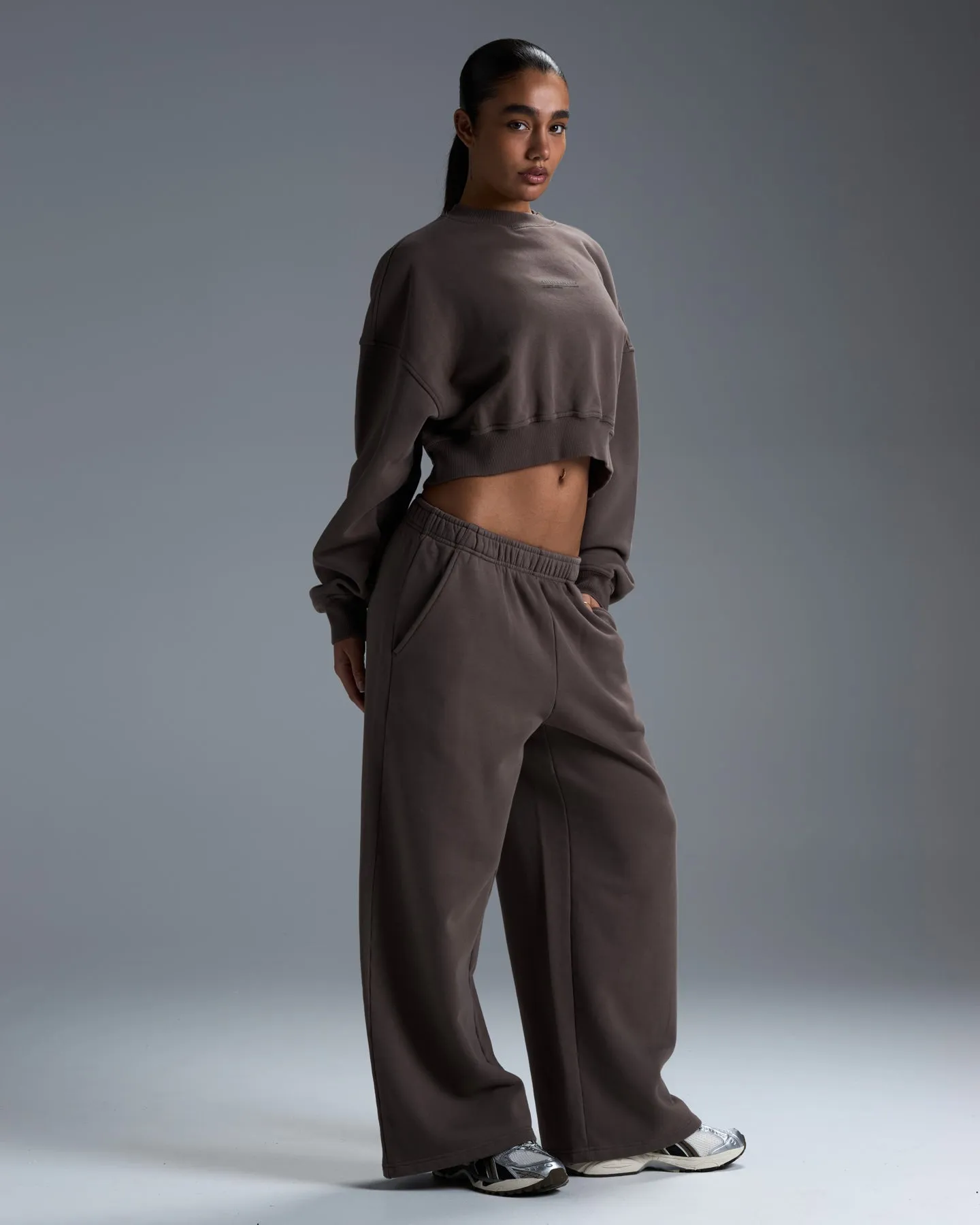 Premium Heavyweight Cropped Crewneck - Dark Taupe sold by Elite Eleven product image thumbnail 5