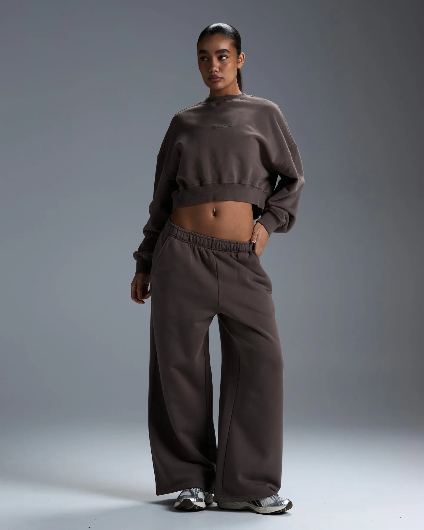 Premium Heavyweight Cropped Crewneck - Dark Taupe sold by Elite Eleven product image thumbnail 4