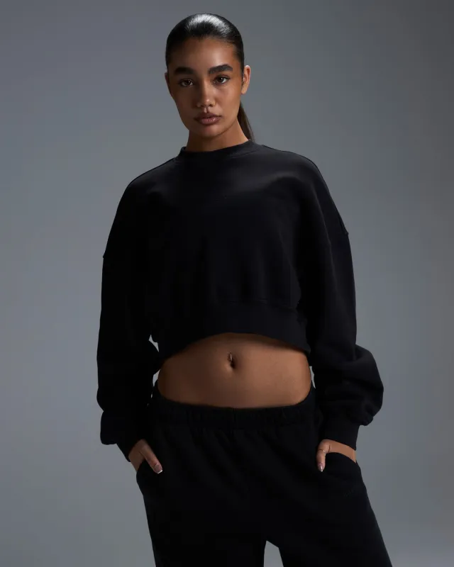 Premium Heavyweight Cropped Crewneck - Black sold by Elite Eleven