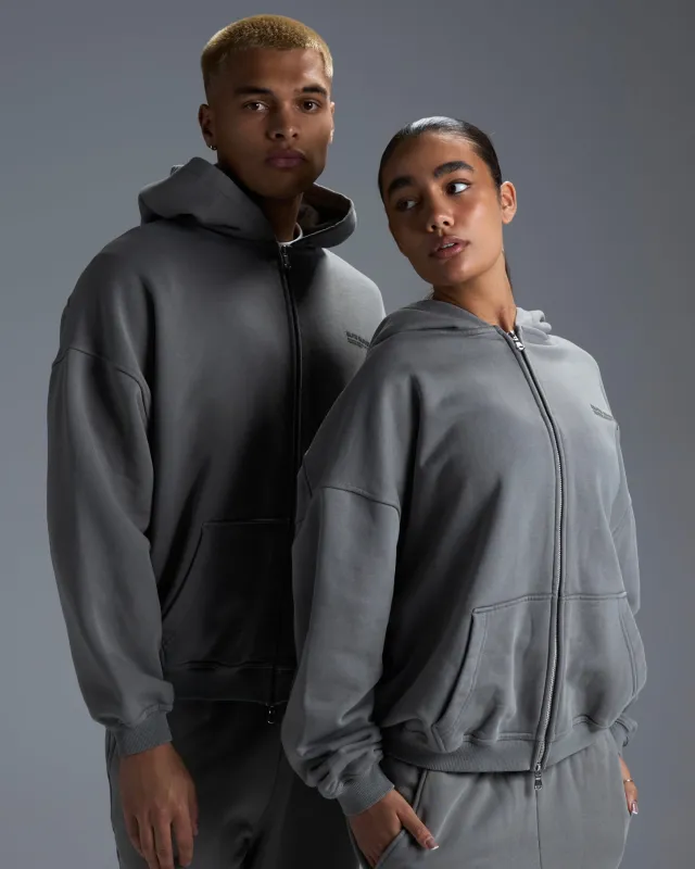 Premium Heavyweight Unisex Zip Through - Fog Green sold by Elite Eleven