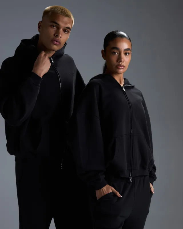 Premium Heavyweight Unisex Zip Through - Black sold by Elite Eleven