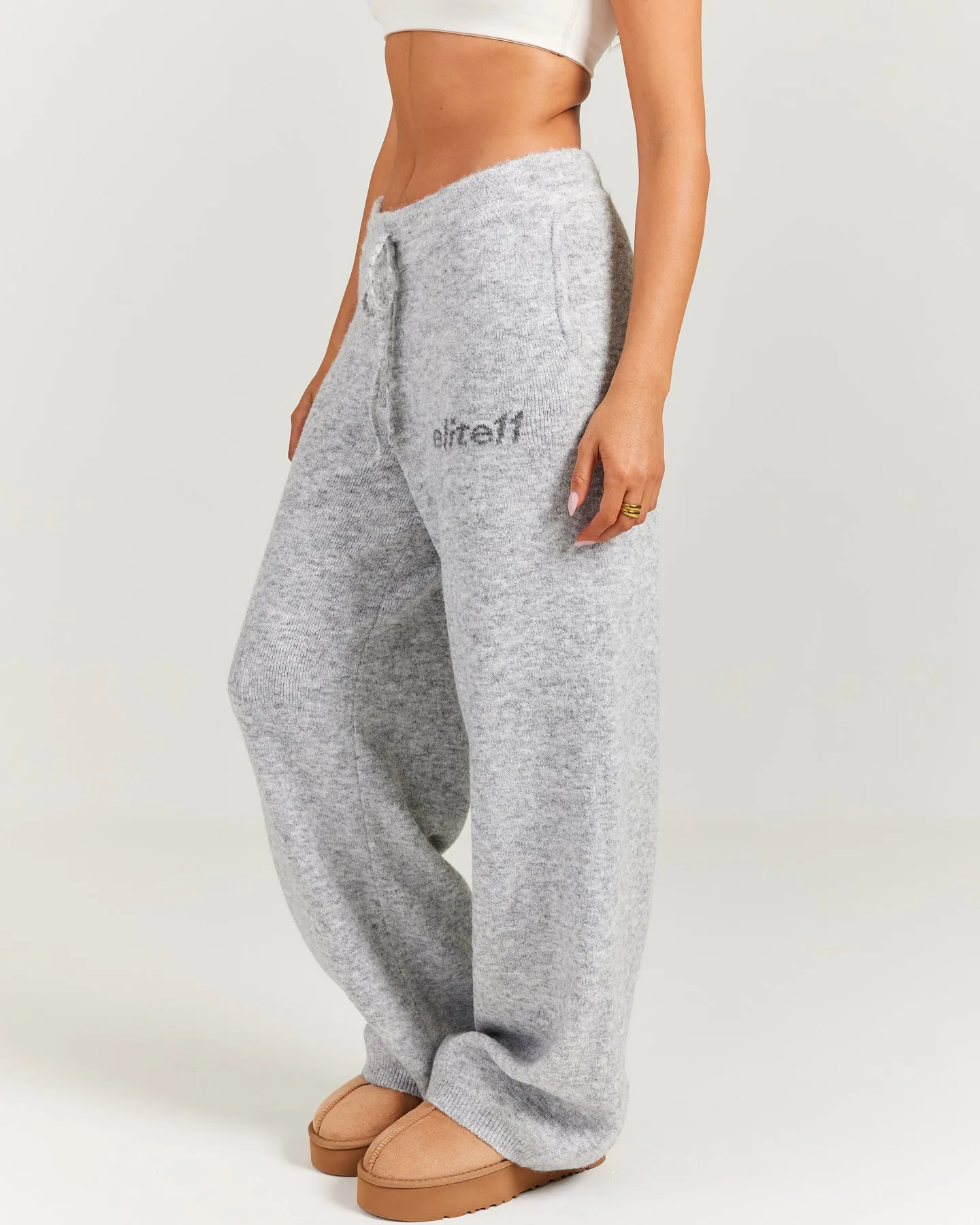Elite 11 Knitted Wide Leg Pants - Grey Marle sold by Elite Eleven product image thumbnail 2