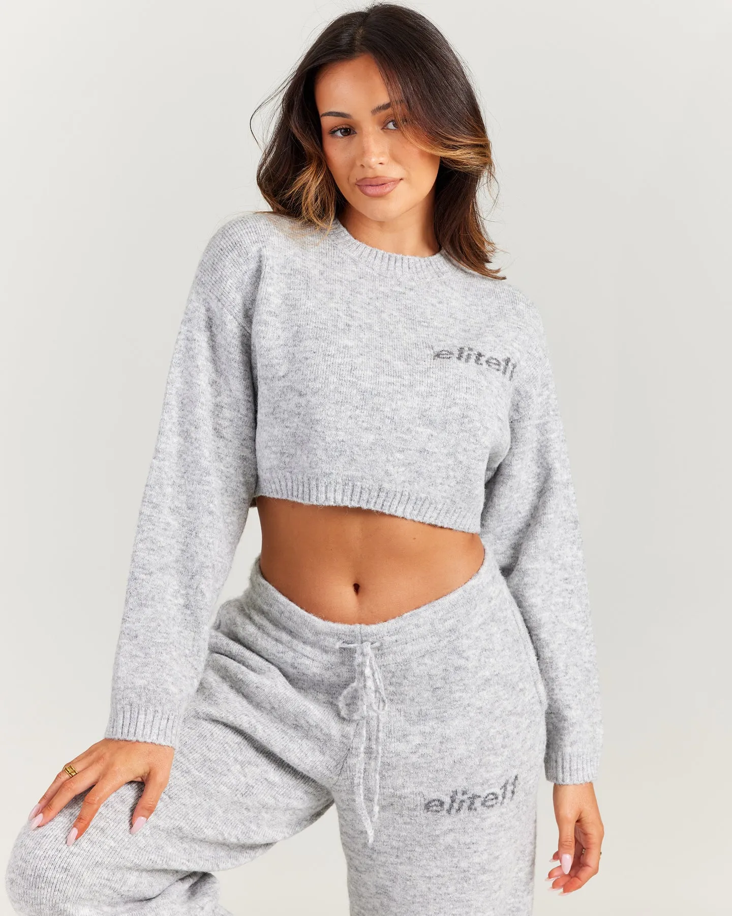 Elite 11 Knitted Cropped Crewneck - Grey Marle sold by Elite Eleven product image thumbnail 3