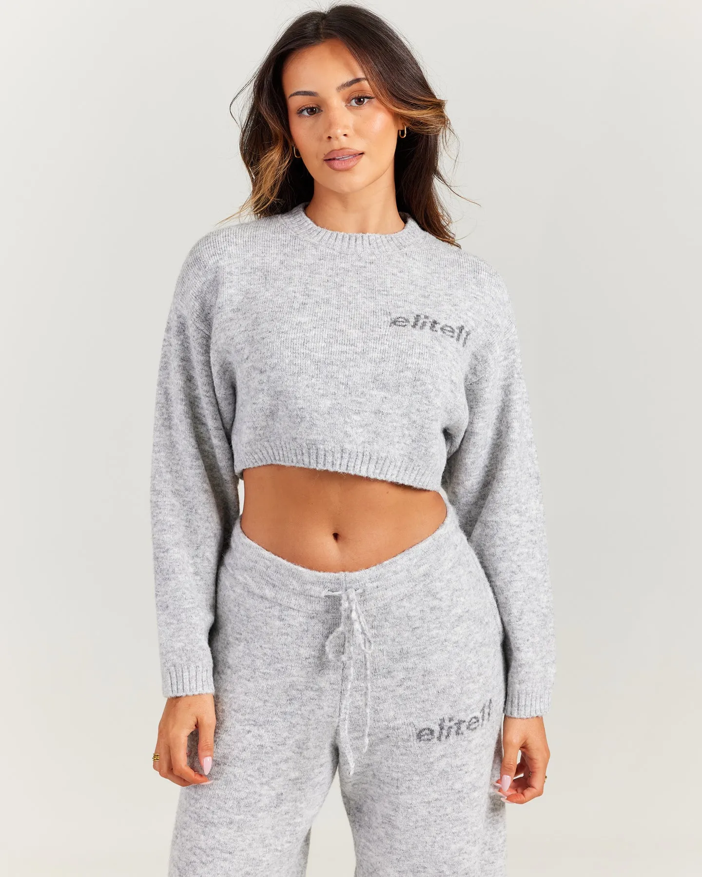 Elite 11 Knitted Cropped Crewneck - Grey Marle sold by Elite Eleven