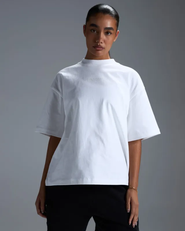 Women's Premium Oversized Cotton Boxy Tee - White sold by Elite Eleven