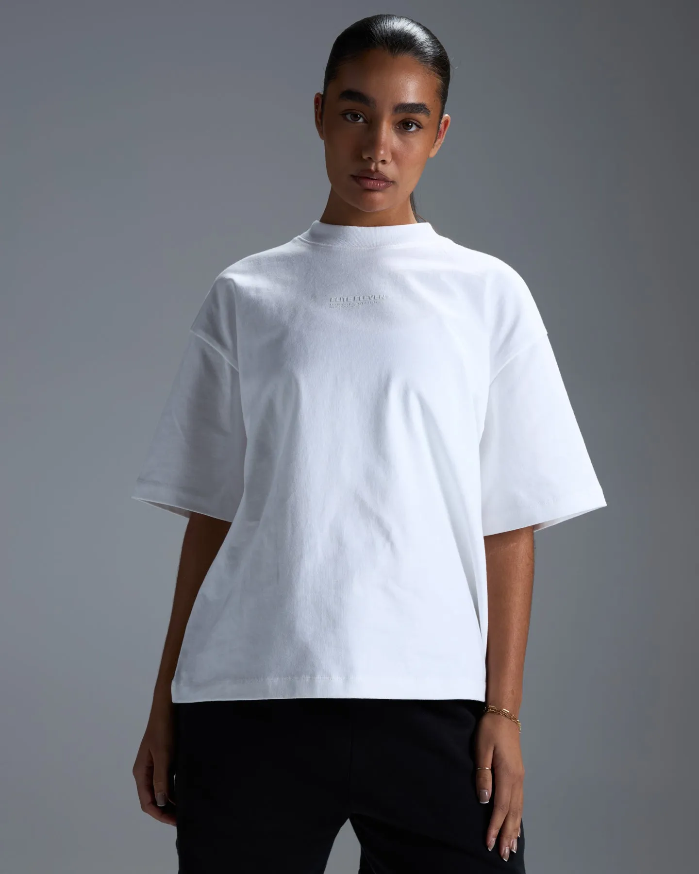 Women's Premium Oversized Cotton Boxy Tee - White sold by Elite Eleven