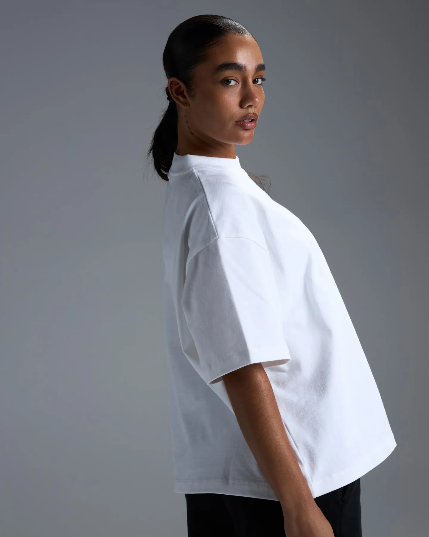 Women's Premium Oversized Cotton Boxy Tee - White sold by Elite Eleven product image thumbnail 2