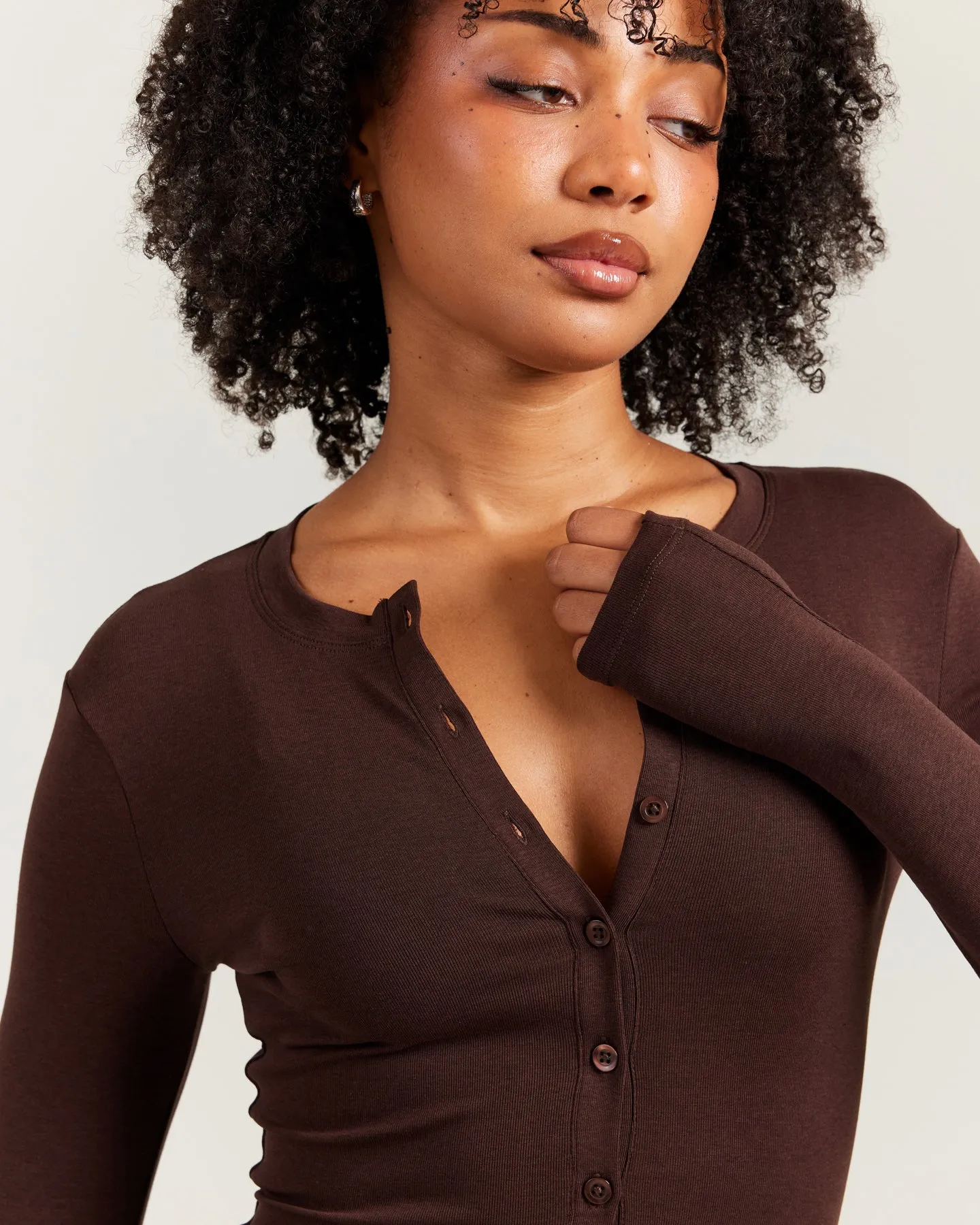 EE Lounge Button Up Unitard - Espresso sold by Elite Eleven product image thumbnail 3