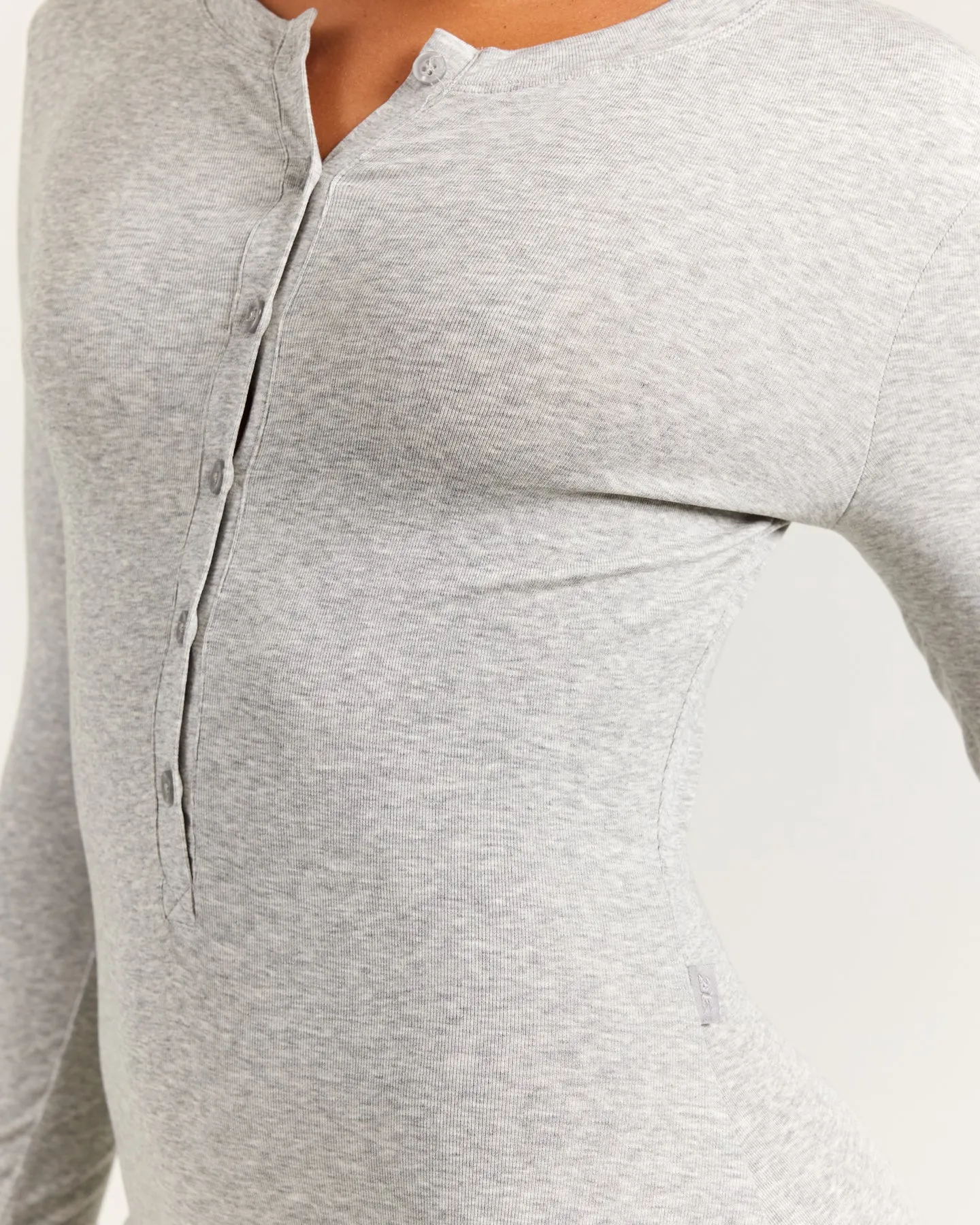 EE Lounge Button Up Unitard - Heather Grey sold by Elite Eleven product image thumbnail 4
