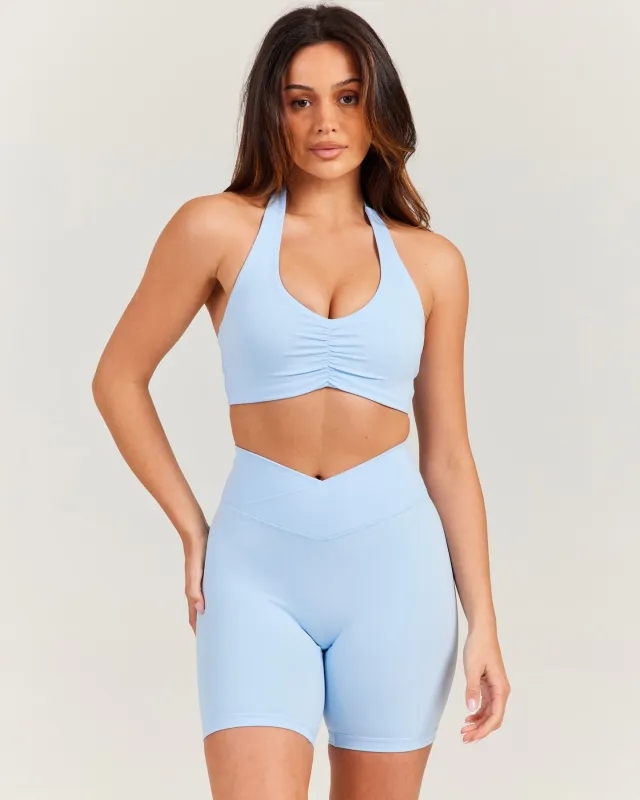 Halter Scrunch Bra - Blue sold by Elite Eleven