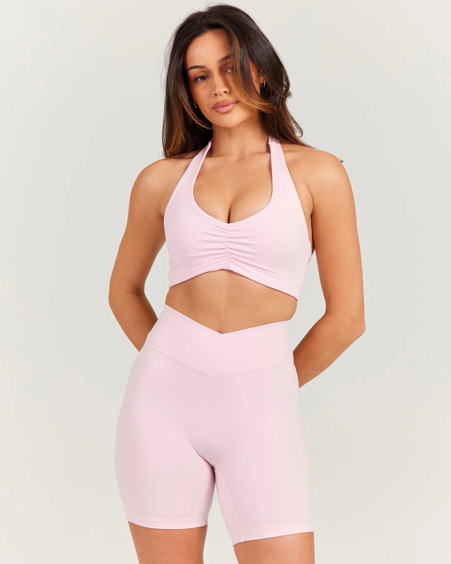 Halter Scrunch Bra - Blush Pink sold by Elite Eleven