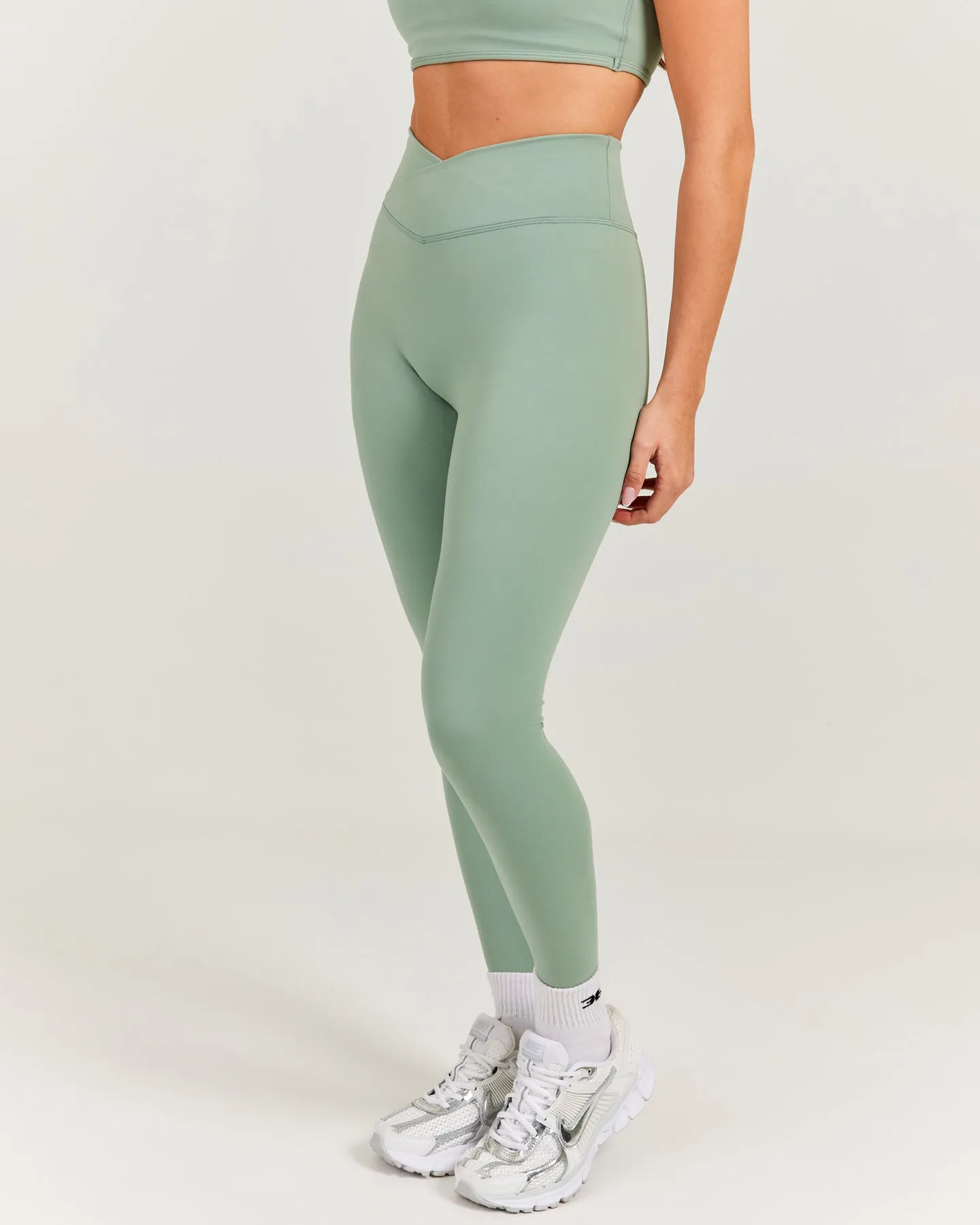 Cross Over Leggings - Dusty Sage sold by Elite Eleven product image thumbnail 3