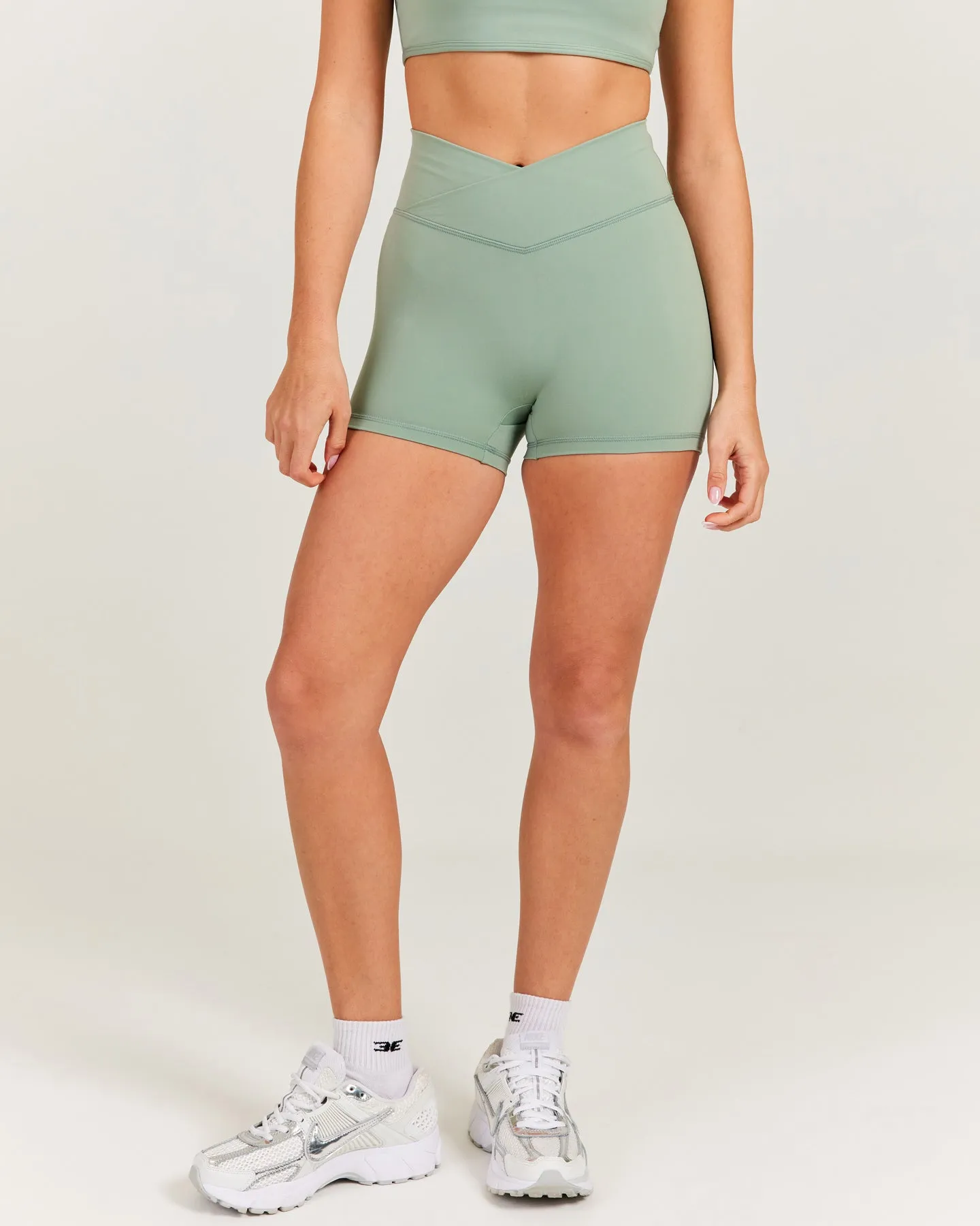Aura Micro Cross Over Shorts - Dusty Sage sold by Elite Eleven