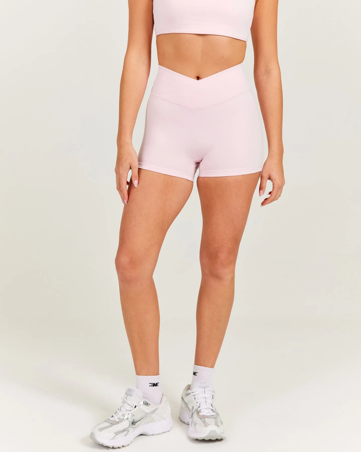 Aura Micro Cross Over Shorts - Blush Pink sold by Elite Eleven