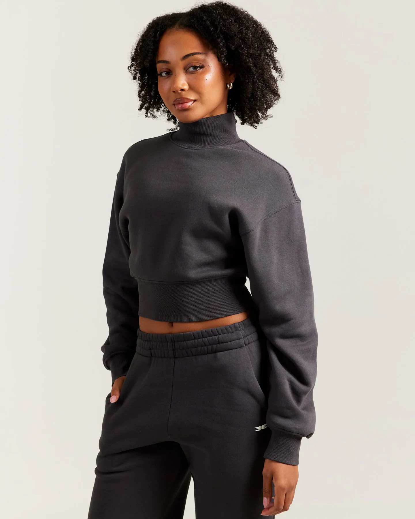 Omni Cropped Mock Neck - Charcoal sold by Elite Eleven product image thumbnail 3