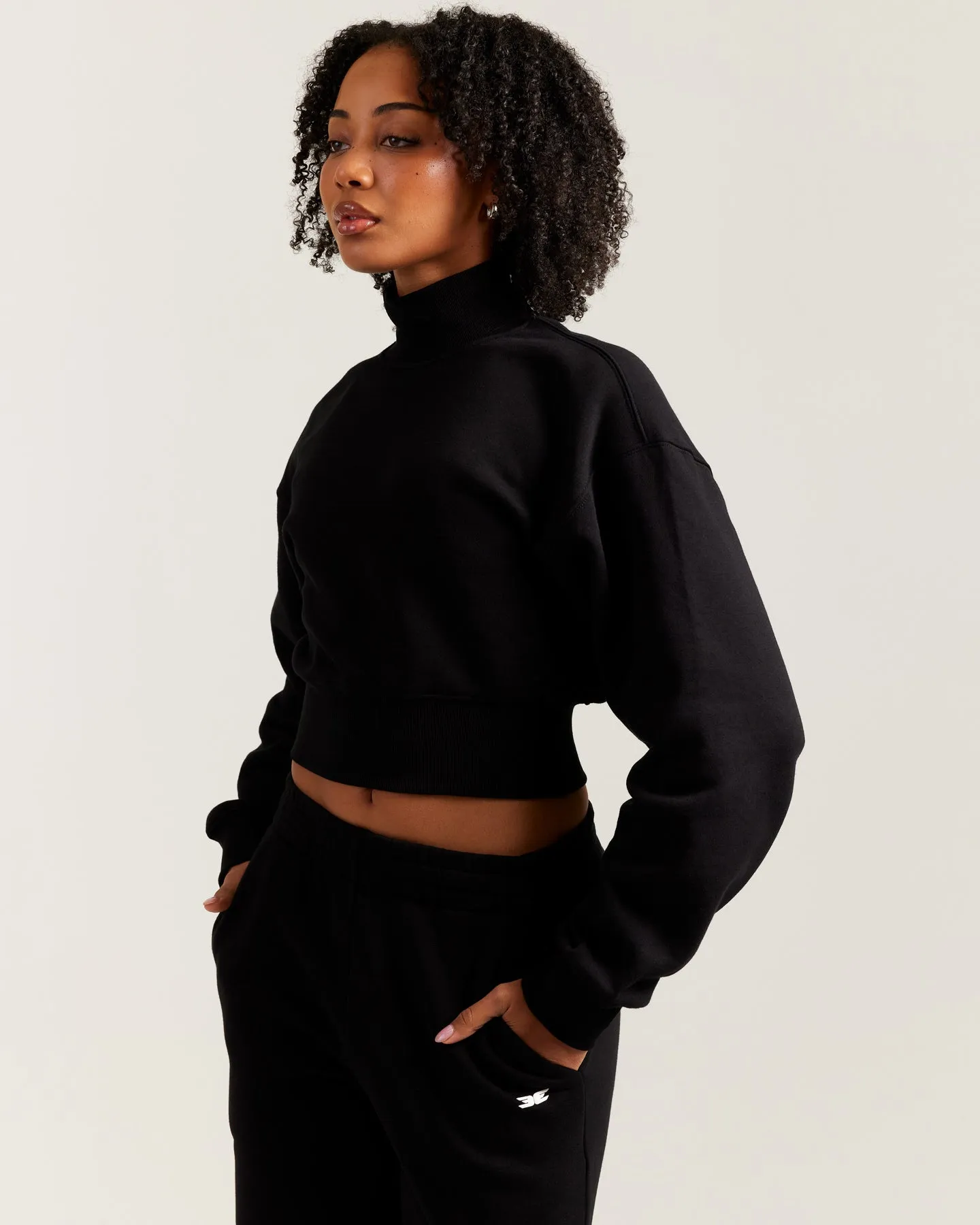 Omni Cropped Mock Neck - Black sold by Elite Eleven product image thumbnail 3