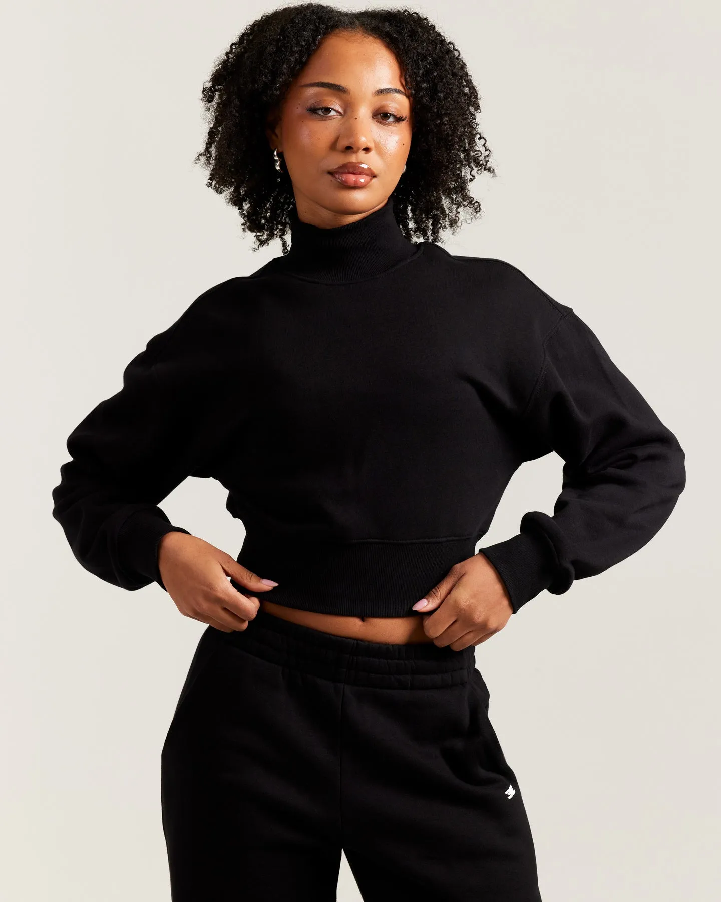 Omni Cropped Mock Neck - Black sold by Elite Eleven