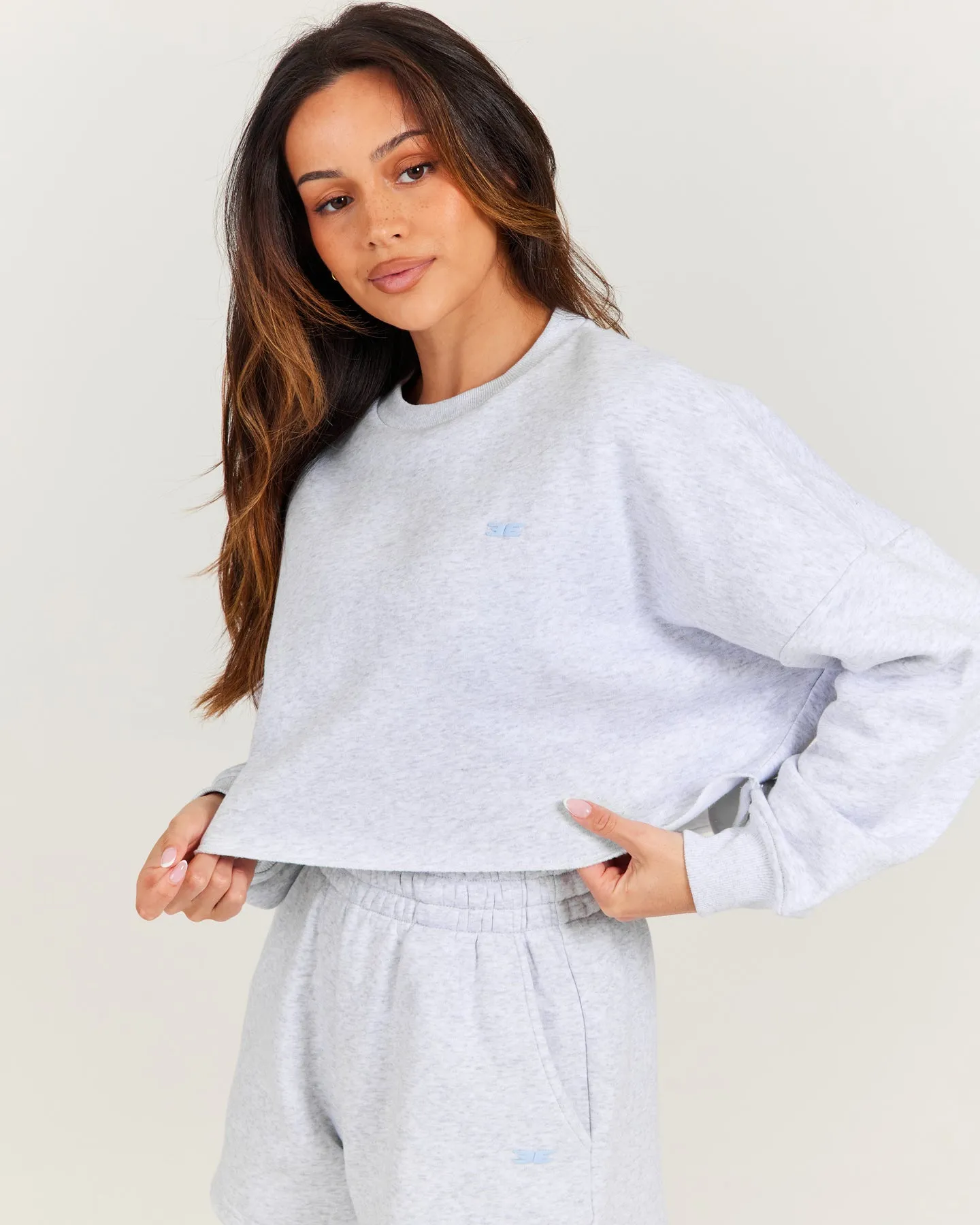 Omni Cropped Crewneck - Grey Marle/Light Blue sold by Elite Eleven product image thumbnail 4