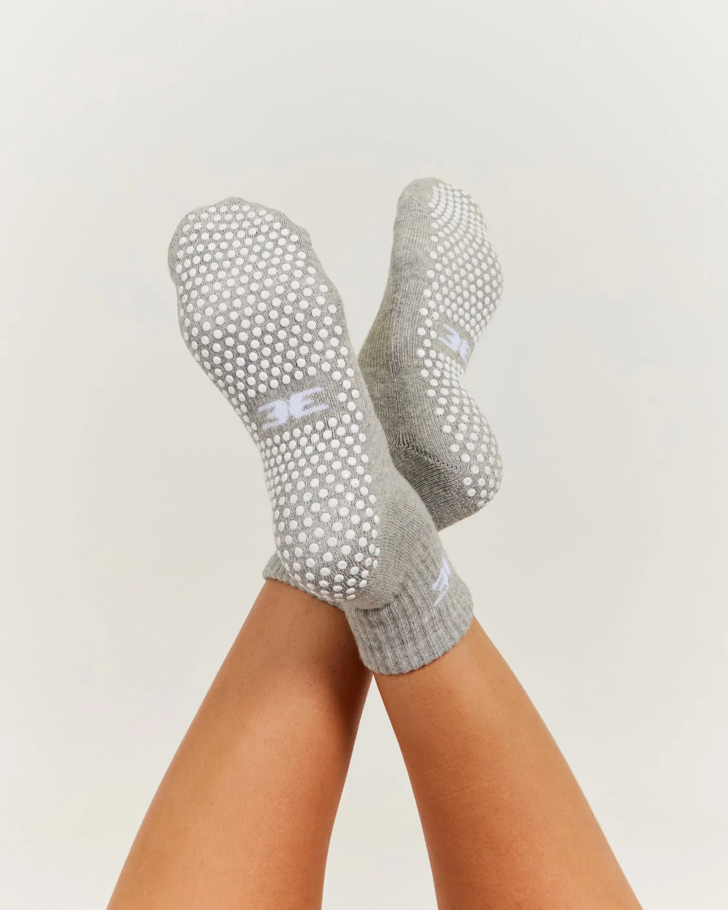 EE Mid Crew Pilates Grip Socks - Grey/White sold by Elite Eleven product image thumbnail 4