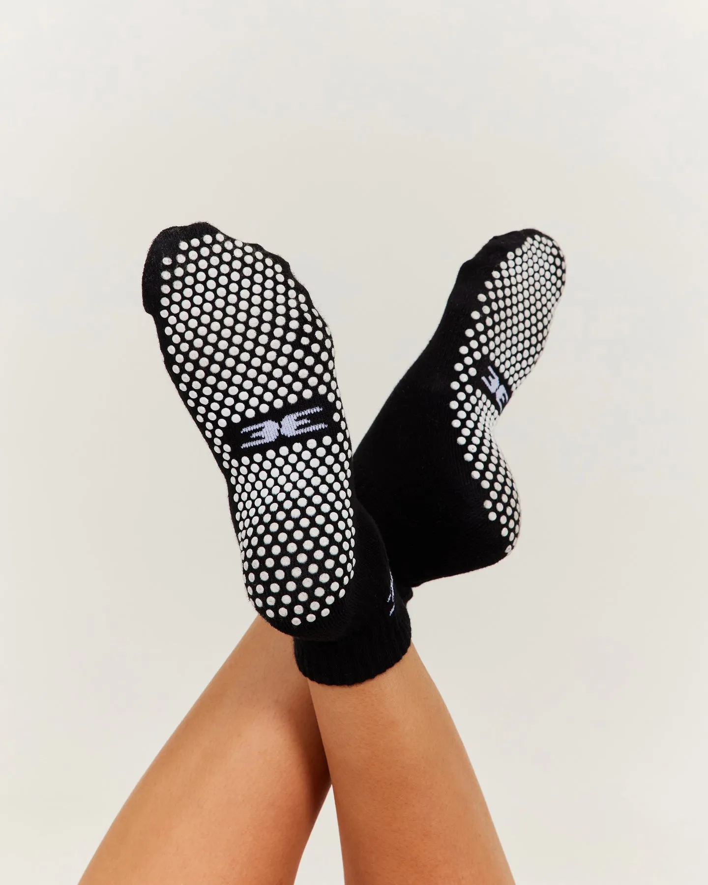 EE Mid Crew Pilates Grip Socks - Black/White sold by Elite Eleven product image thumbnail 4
