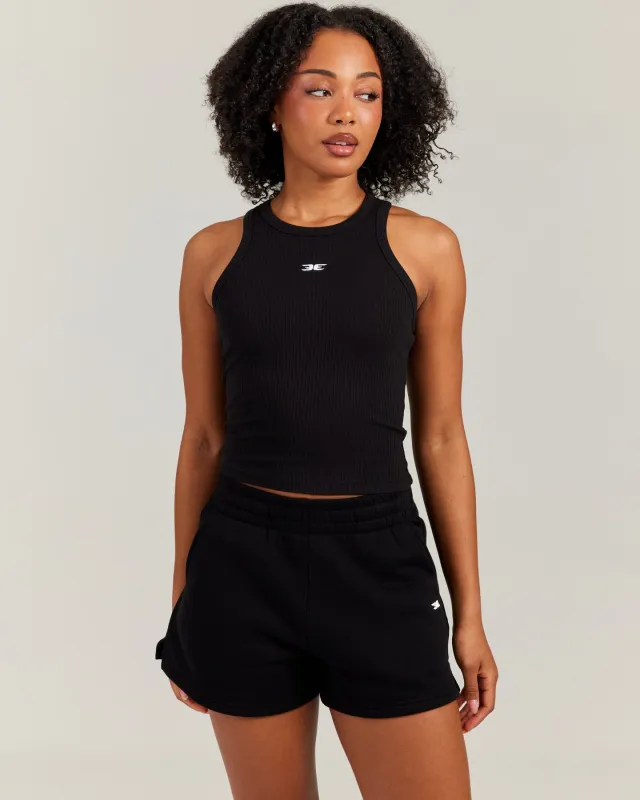 Ribbed Singlet - Black/White sold by Elite Eleven