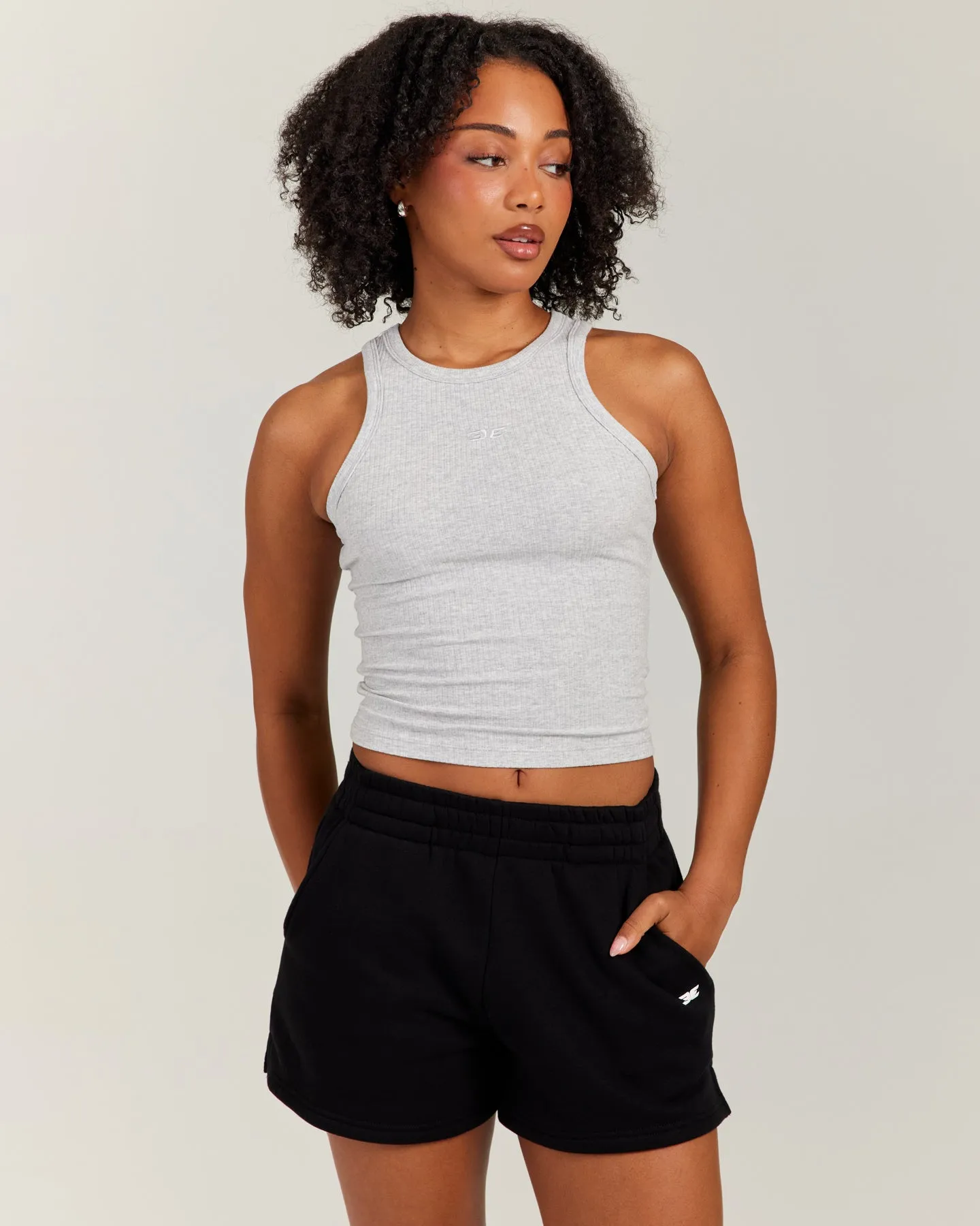 Ribbed Singlet - Grey Marle sold by Elite Eleven