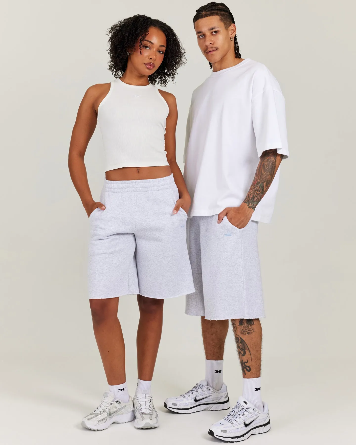 Omni Oversized Shorts - Grey Marle sold by Elite Eleven