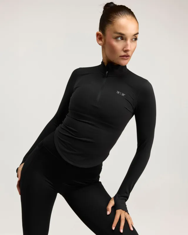 ProSport Lite Curved 1/4 Zip - Black sold by Elite Eleven