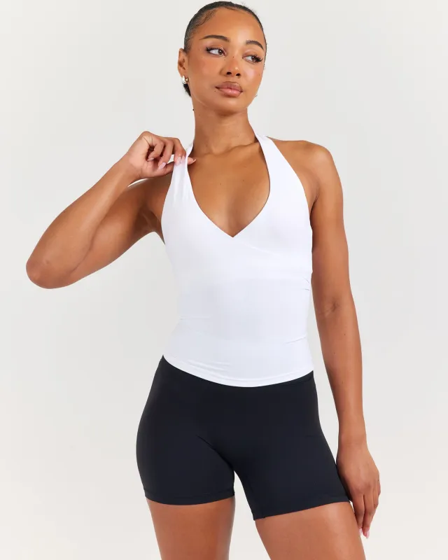 Airey Halter Tank - White sold by Elite Eleven