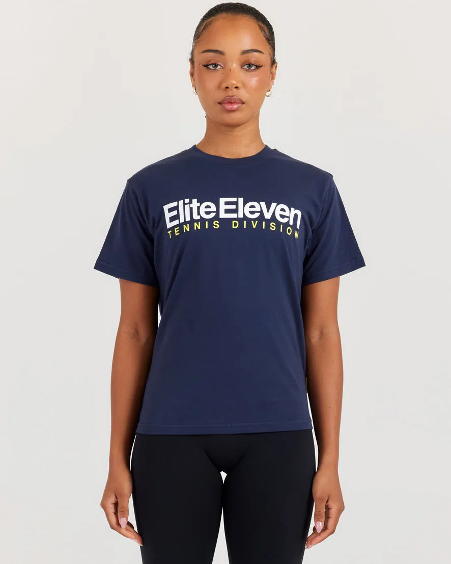Women's Tennis Lite Tee - Navy sold by Elite Eleven