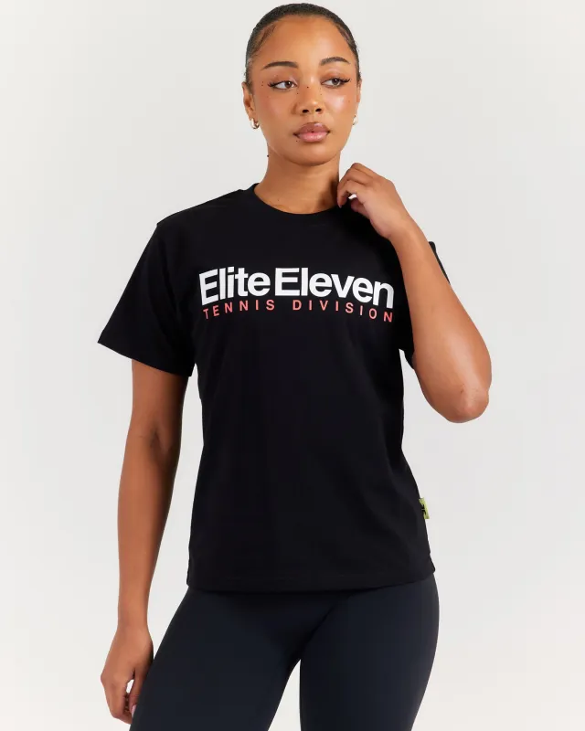Women's Tennis Lite Tee - Black sold by Elite Eleven