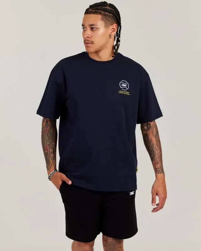 Men's Oversized Clubhouse Tee - Navy sold by Elite Eleven