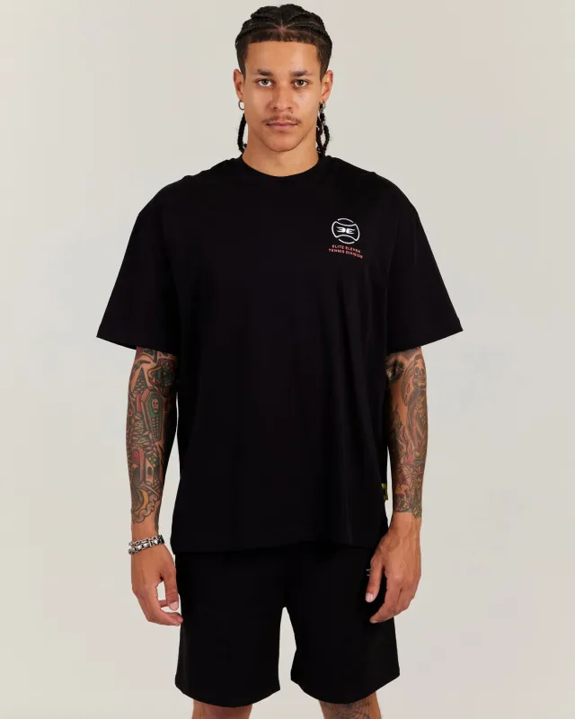 Men's Oversized Clubhouse Tee - Black sold by Elite Eleven
