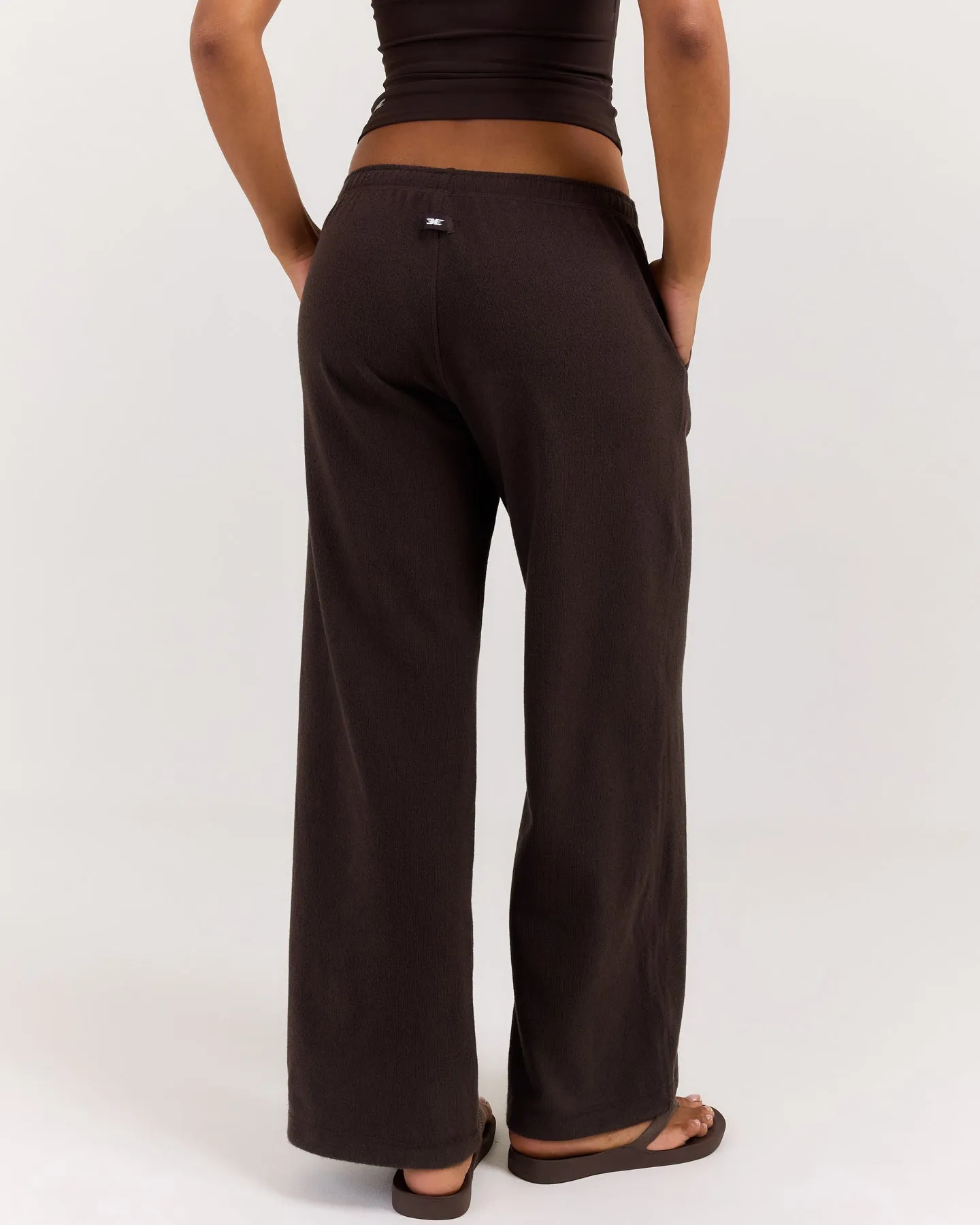 Terry Towelling Wide Leg Pants - Coffee Bean sold by Elite Eleven product image thumbnail 2