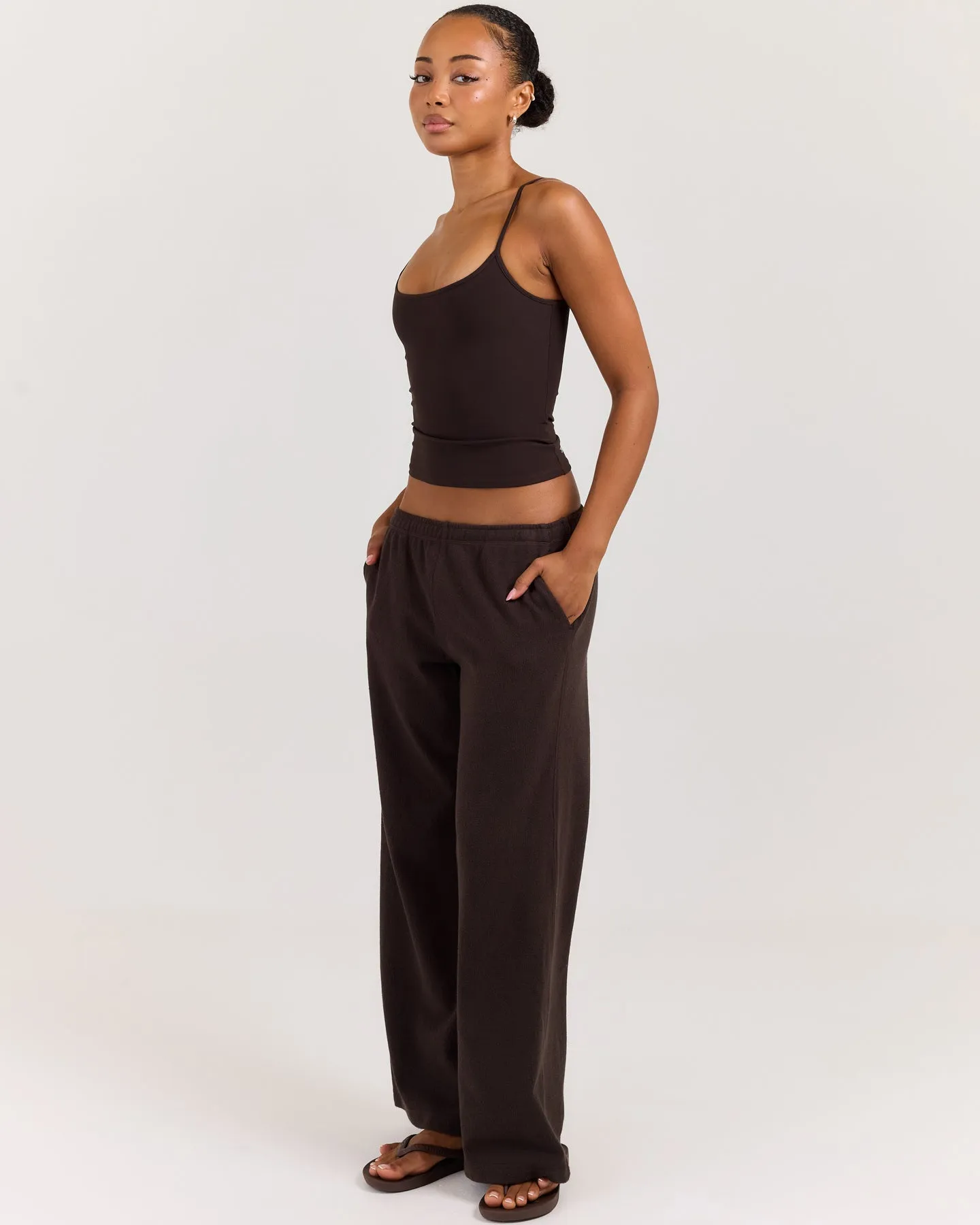 Terry Towelling Wide Leg Pants - Coffee Bean sold by Elite Eleven product image thumbnail 5