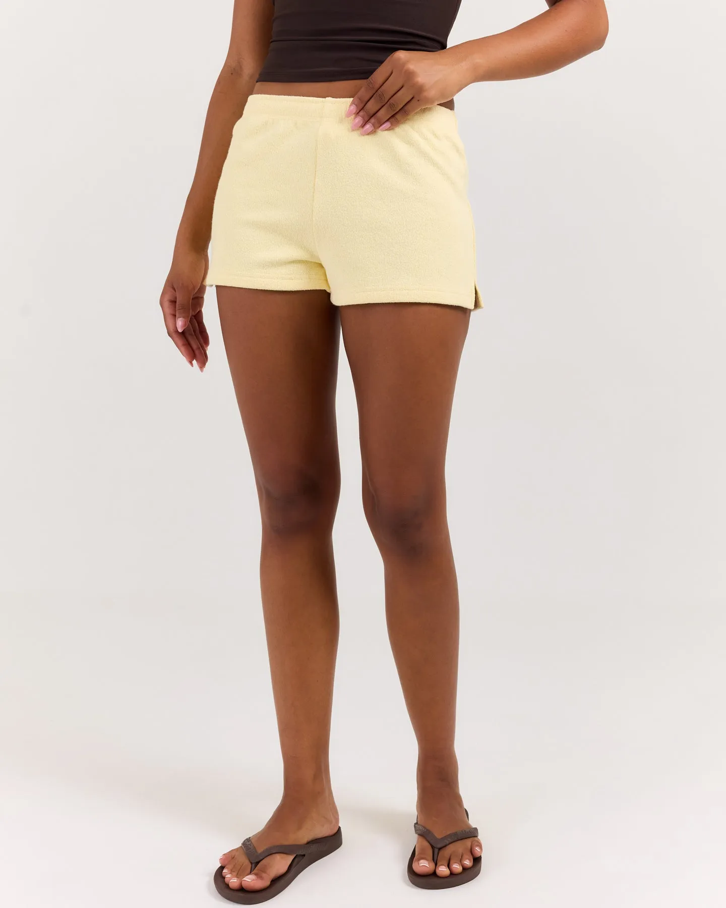Terry Towelling Shorts - Butter sold by Elite Eleven