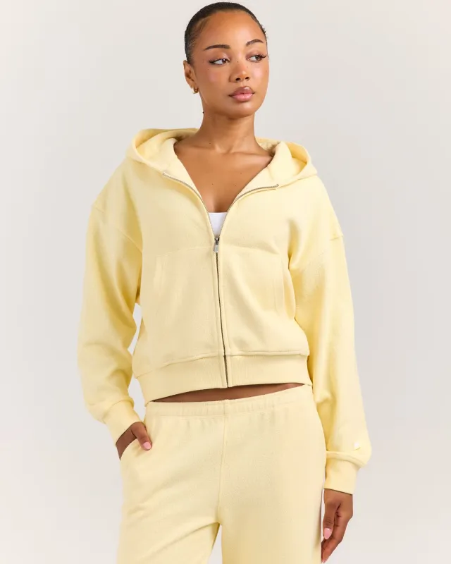 Terry Towelling Zip Hoodie - Butter made by Elite Eleven