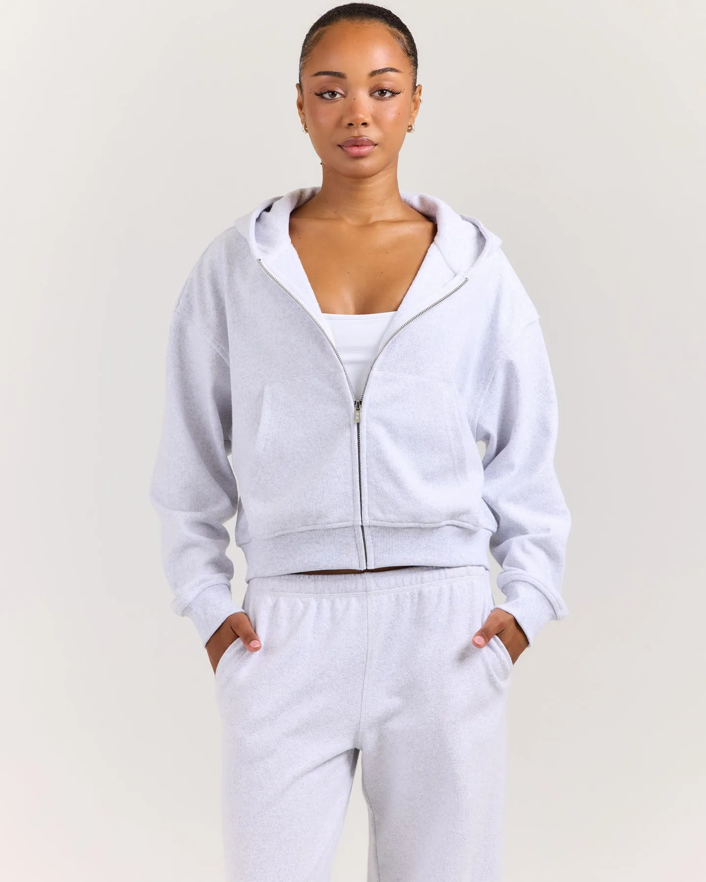 Terry Towelling Zip Hoodie - Grey sold by Elite Eleven
