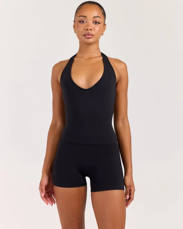 Luna Halter Tank - Black made by Elite Eleven