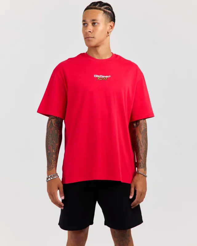 Motorsport Oversized Tee - Red made by Elite Eleven