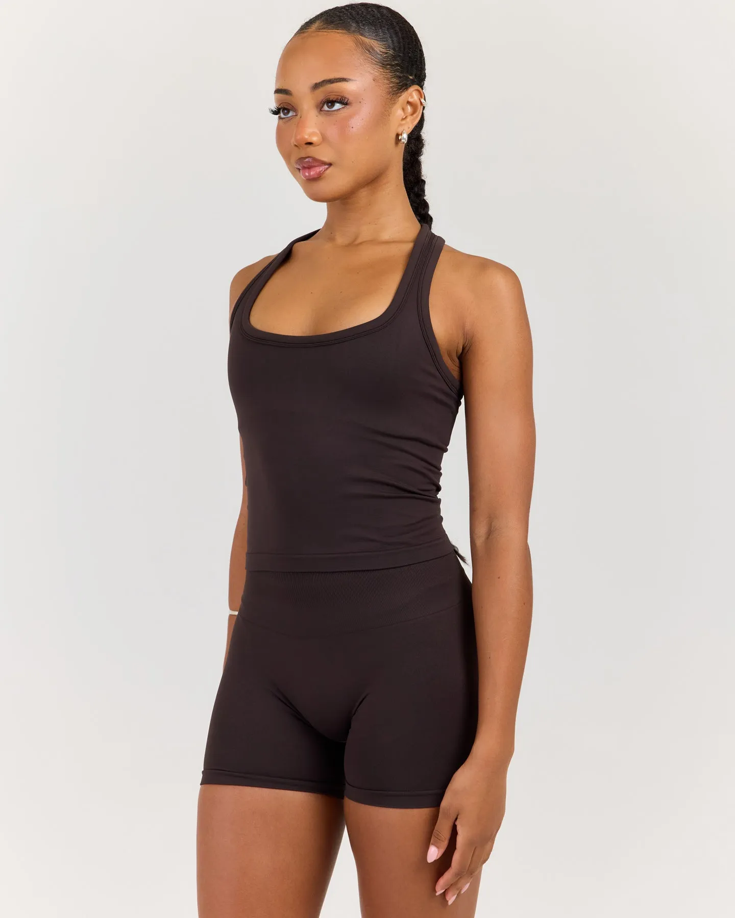 Elite Seamless Racer Tank - Coffee Bean sold by Elite Eleven product image thumbnail 3